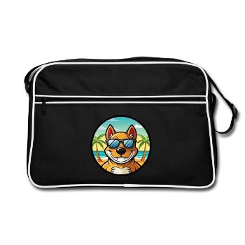 Cordoba Fighting Dog Breed Cartoon Sunglass Beach - Retro Bag - black/white - Front