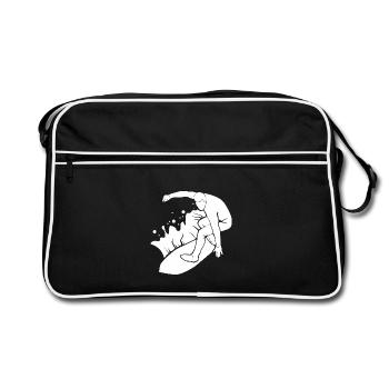 Surfer Surfen - Retro Tasche - Schwarz/Weiß - Vorne
