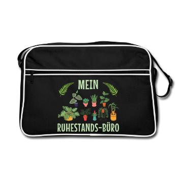Mein Ruhestands-Büro - Retro Tasche - Schwarz/Weiß - Vorne