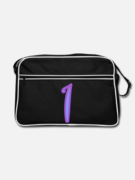1. 1 AN. 1er ANNIVERSAIRE. ANNIVERSAIRE 1 AN - Sac Retro - noir/blanc