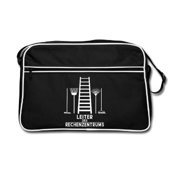 LEITER OF THE DATA CENTRE - Retro Bag - black/white - Front