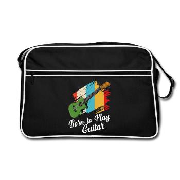 Né pour jouer de la guitare - Sac Retro - noir/blanc - Devant