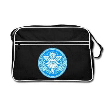 Schutzengel Logo - Retro Tasche - Schwarz/Weiß - Vorne