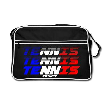 Französisches Tennis in Bewegung - Retro Tasche - Schwarz/Weiß - Vorne