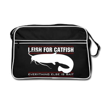 Je pêche le poisson-chat - tout le reste est un appât - Sac Retro - noir/blanc - Devant