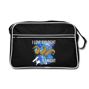 Poisson-chat Poisson-chat Pêche Silhouette de poisson-chat et taches de couleur - Sac Retro - noir/blanc - Devant