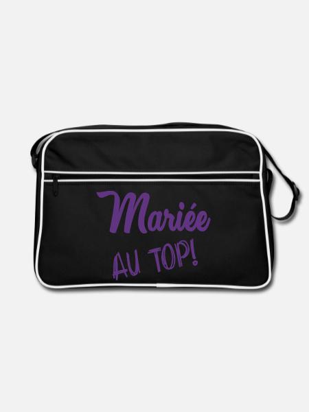 HOCHZEIT. ZUKÜNFTIGE BRAUT. Junggesellinnenabschied - Retro Tasche - Schwarz/Weiß - Vorne