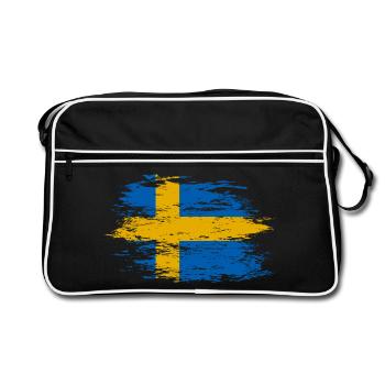 Drapeau de la Suède utilisé - Sac Retro - noir/blanc - Devant