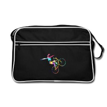 Flinker Kunstradfahrer Hallenturnier - Retro Tasche - Schwarz/Weiß - Vorne