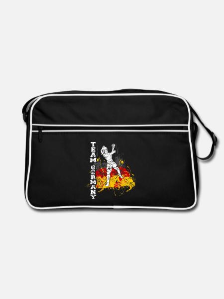 Handball Mädchen Trikot Deutschland - Retro Tasche - Schwarz/Weiß