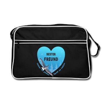 bester Freund - Retro Tasche - Schwarz/Weiß - Vorne