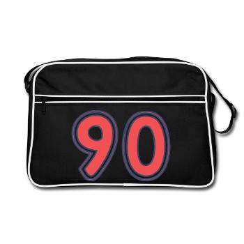 90. 90 ANS. 90e ANNIVERSAIRE. ANNIVERSAIRE 90 ANS. - Sac Retro - noir/blanc - Devant