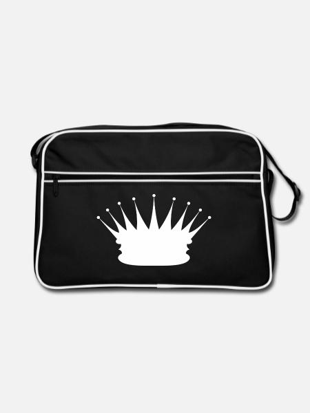 Königliche Kronensilhouette - Retro Tasche - Schwarz/Weiß
