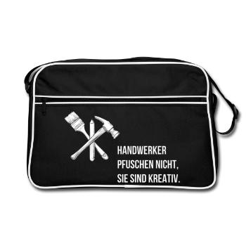 Handwerker pfuschen nicht, sie sind kreativ. - Retro Tasche - Schwarz/Weiß - Vorne