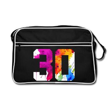 NUMBER 30 YEARS OLD 30TH BIRTHDAY - Retro Bag - black/white - Front