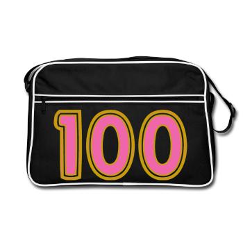 100. 100 ANS. 100e ANNIVERSAIRE. ANNIVERSAIRE 100 - Sac Retro - noir/blanc - Devant