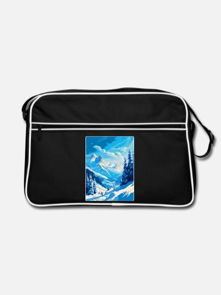 St. Anton am Arlberg Österreich Vintage Reiseplakat - Retro Tasche - Schwarz/Weiß