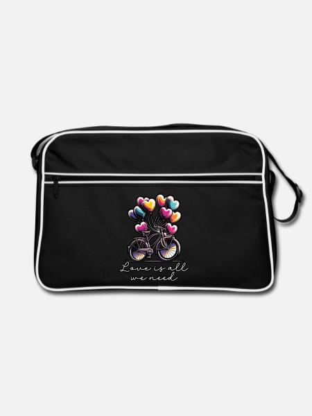 Songtexte Musikliebhaber Songwriter Musikfestival - Retro Tasche - Schwarz/Weiß