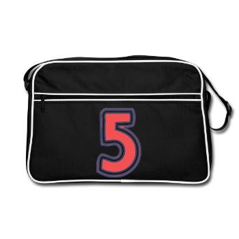 5. 5 YEARS. 5th ANNIVERSARY. 5 YEAR ANNIVERSARY - Retro Bag - black/white - Front