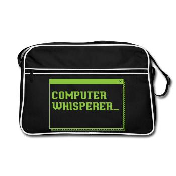 Computer-Flüsterer - Retro Tasche - Schwarz/Weiß - Vorne