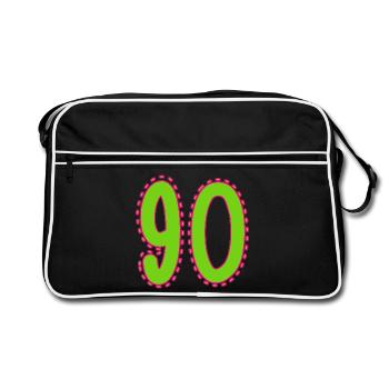 90. 90 ANS. 90e ANNIVERSAIRE. ANNIVERSAIRE 90 ANS. - Sac Retro - noir/blanc - Devant