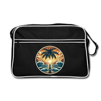 Logo du surfeur - Sac Retro - noir/blanc - Devant