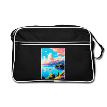Lago Maggiore Schweiz Vintage Reiseplakat - Retro Tasche - Schwarz/Weiß - Vorne