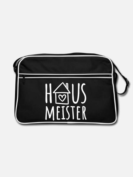 Hausmeister - Retro Tasche - Schwarz/Weiß - Vorne