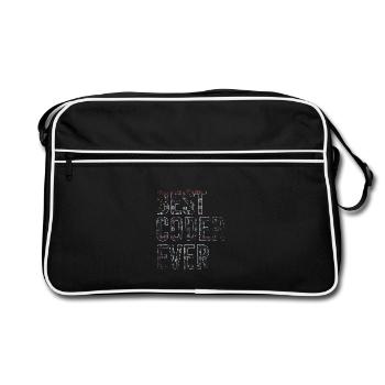 Best Coder Ever Coding - Retro Tasche - Schwarz/Weiß - Vorne