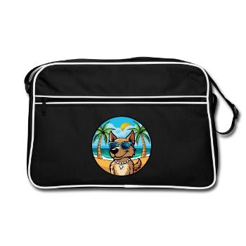 Magyar Agar Dog Breed Cartoon Sunglasses Beach - Retro Bag - black/white - Front