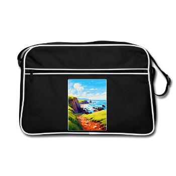 Hartland Quay Devon Vintage Travel Poster Souvenir - Retro Bag - black/white - Front