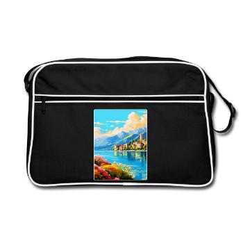 Lac de Côme Italie Affiche de voyage vintage Souvenir WPA - Sac Retro - noir/blanc - Devant