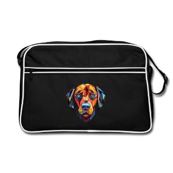 Plott Hunderasse Bunte Aquarell-Illustration - Retro Tasche - Schwarz/Weiß - Vorne
