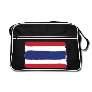 Drapeau de la Thaïlande look utilisé - Sac Retro - noir/blanc - Devant