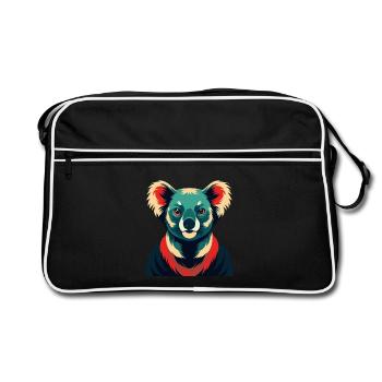 Koala Cartoon Figur Buntes Haustier Tier - Retro Tasche - Schwarz/Weiß - Vorne