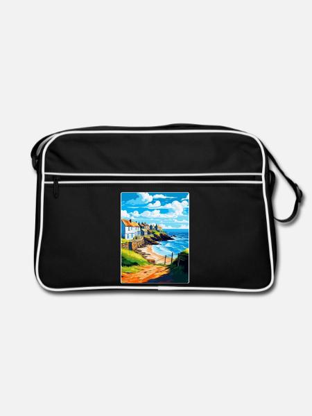 Gorran Haven, England, Vereinigtes Königreich, Reiseposter, Souvenir, WPA - Retro Tasche - Schwarz/Weiß - Vorne