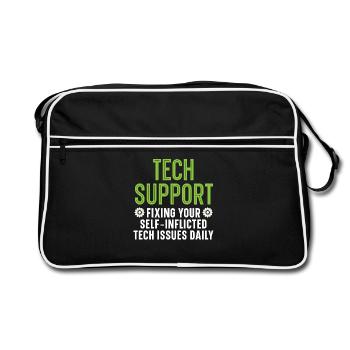 Keine Sorge, ich kenne mich mit Computern aus - Retro Tasche - Schwarz/Weiß - Vorne