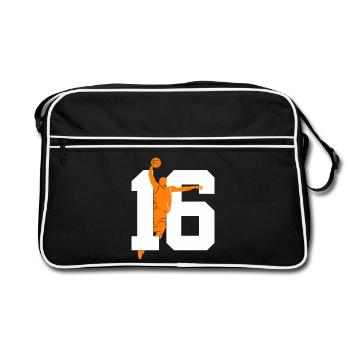 NUMBER 16 BASKETBALL 16TH BIRTHDAY - Retro Bag - black/white - Front