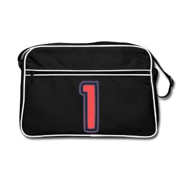1. 1 AN. 1er ANNIVERSAIRE. ANNIVERSAIRE 1 AN - Sac Retro - noir/blanc - Devant