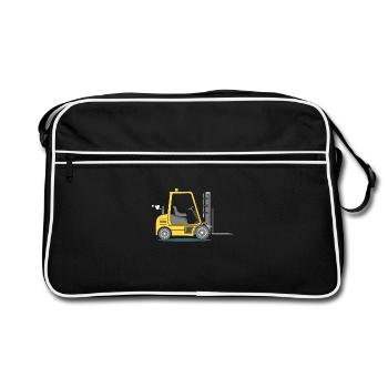 Gabelstapler Stapler - Retro Tasche - Schwarz/Weiß - Vorne