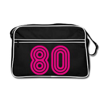 80. 80 YEARS. 80th ANNIVERSARY. 80TH BIRTHDAY. - Retro Bag - black/white - Front