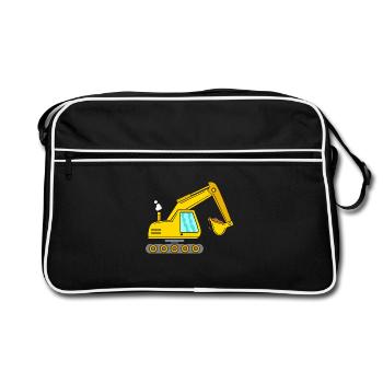 Bagger - Retro Tasche - Schwarz/Weiß - Vorne