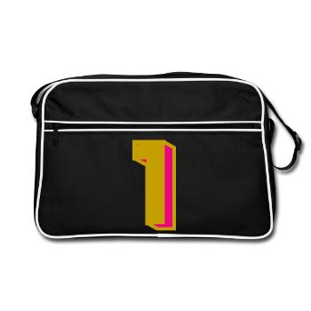 1. 1 JAHR. 1. JAHRESTAG - Retro Tasche - Schwarz/Weiß - Vorne