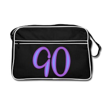 90 - Retro Tasche - Schwarz/Weiß - Vorne