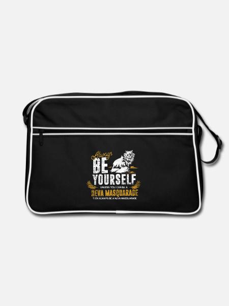 Verschmuste Neva Maskerade Edelkatze - Retro Tasche - Schwarz/Weiß