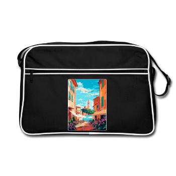 St Tropez France Affiche de voyage vintage souvenir - Sac Retro - noir/blanc - Devant