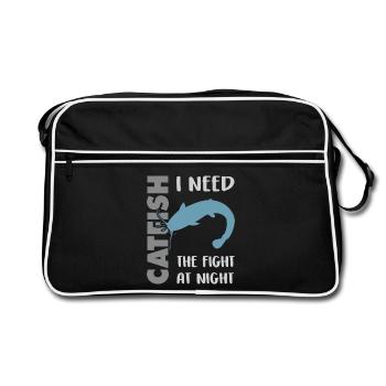 Combat de pêche au poisson-chat avec le poisson-chat fort - Sac Retro - noir/blanc - Devant