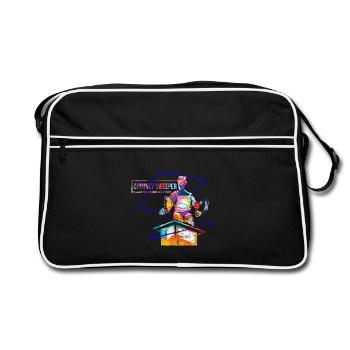 Flinker Schornsteinfeger Glücksbringer - Retro Tasche - Schwarz/Weiß - Vorne