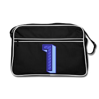 1. 1 AN. 1er ANNIVERSAIRE. ANNIVERSAIRE 1 AN - Sac Retro - noir/blanc - Devant