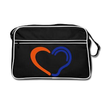 Löschen. Hörgeschädigtes, Gehörlose, eingeschränktes Hörvermögen. - Retro Tasche - Schwarz/Weiß - Vorne